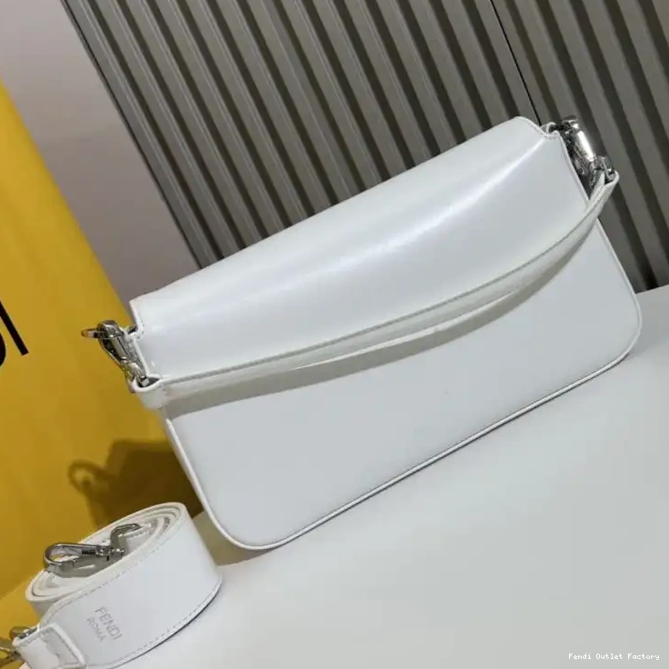 Affordable HOT Tiffany In White Bag Smooth Medium Leather Fendi Baguette 0325